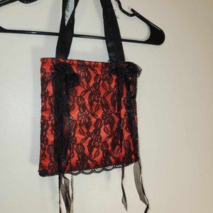 Demonia Red with Black Lace Purse